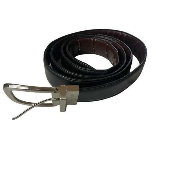 Perry Ellis Black Leather Belt 42/105 - Picture 4 of 10